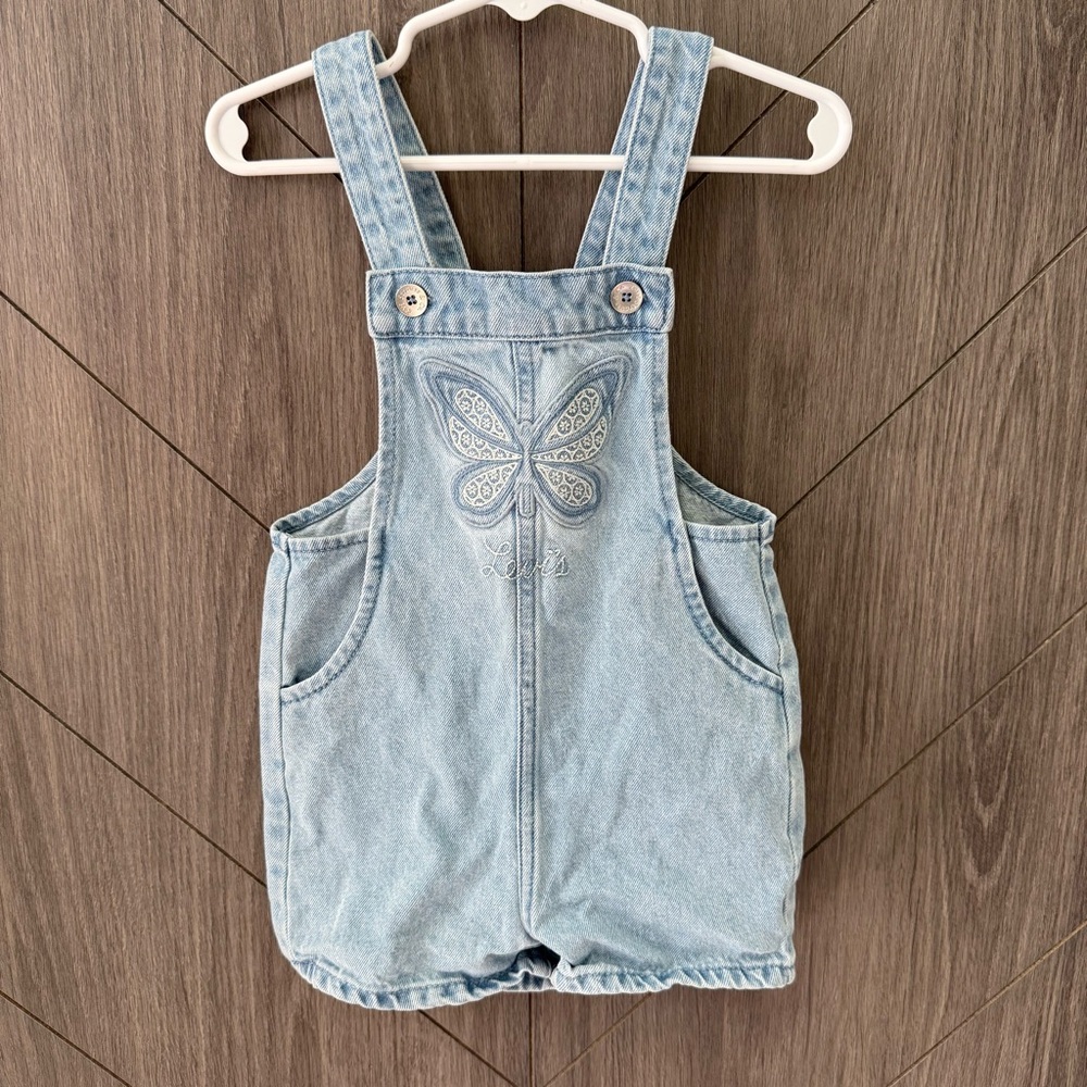 Levi’s Light Blue Denim Butterfly Overalls - Picture 1 of 2